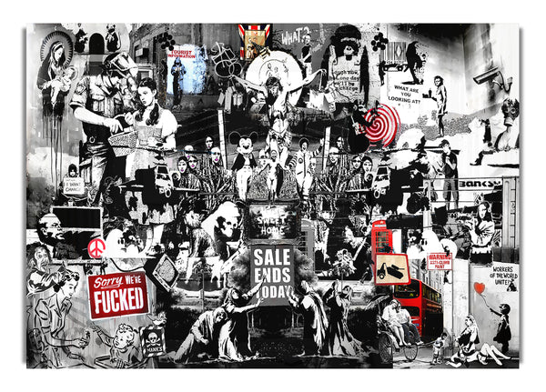 Banksy Collage 1Bw