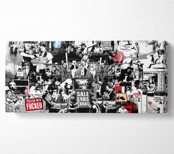 Banksy Collage 1 B n W