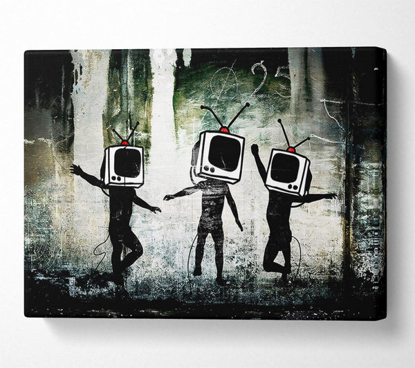 Picture of Banksy Tv Kids Canvas Print Wall Art