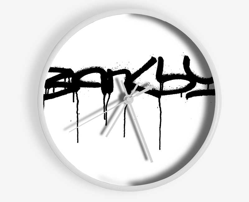 Banksy White Clock - Wallart-Direct UK