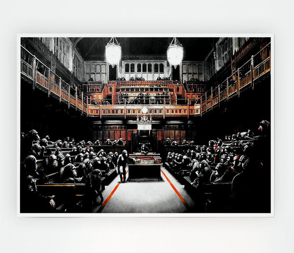 Chimps Houses Of Parliament Print Poster Wall Art