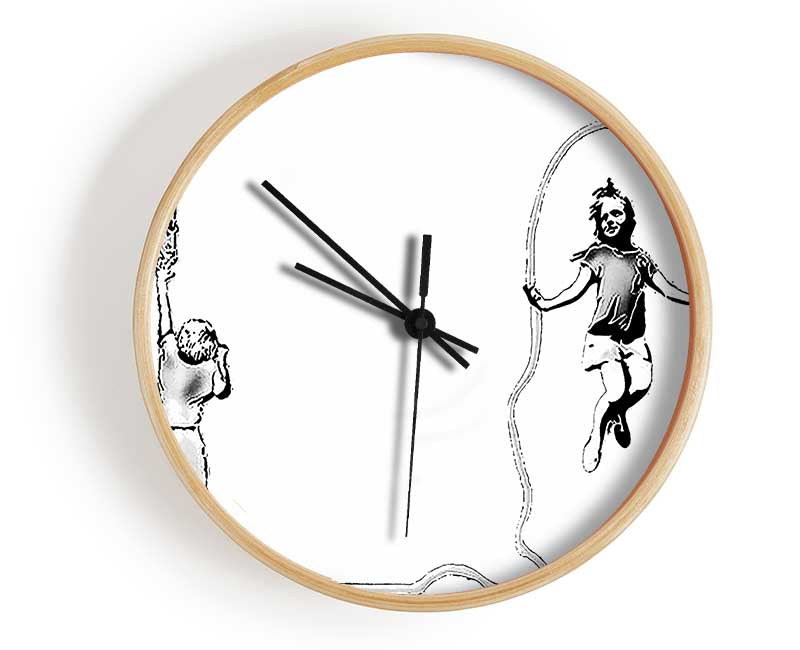 Electrical Skipping White Clock - Wallart-Direct UK