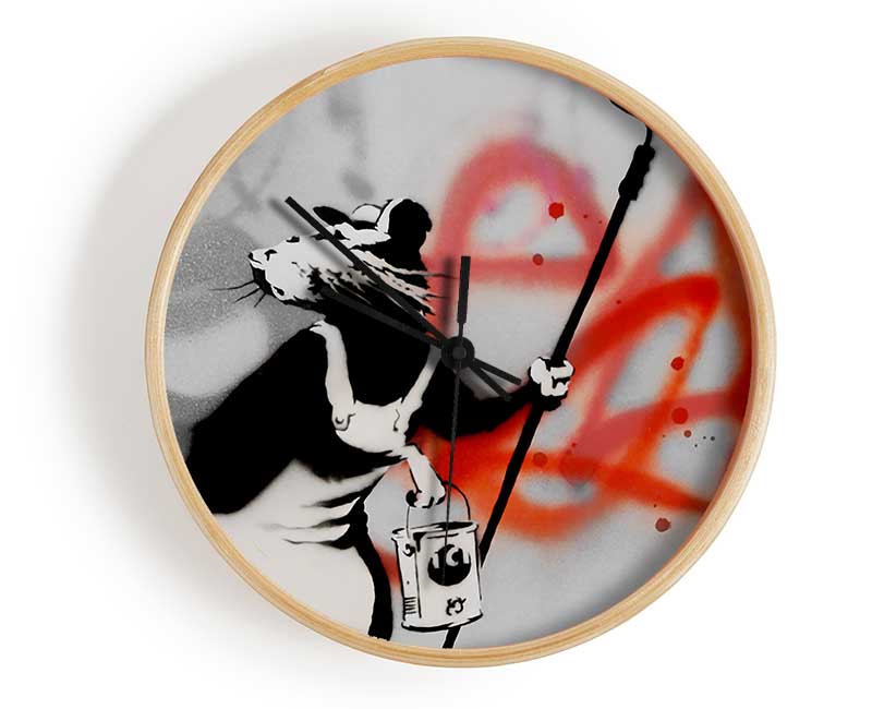 Graffiti Rat Removal Clock - Wallart-Direct UK