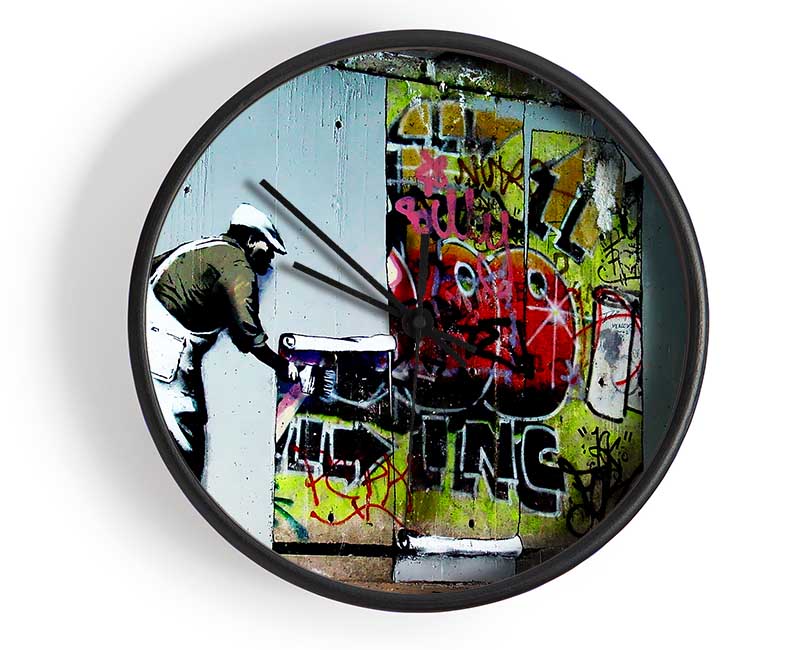 Grafitti Wallpaper Clock - Wallart-Direct UK