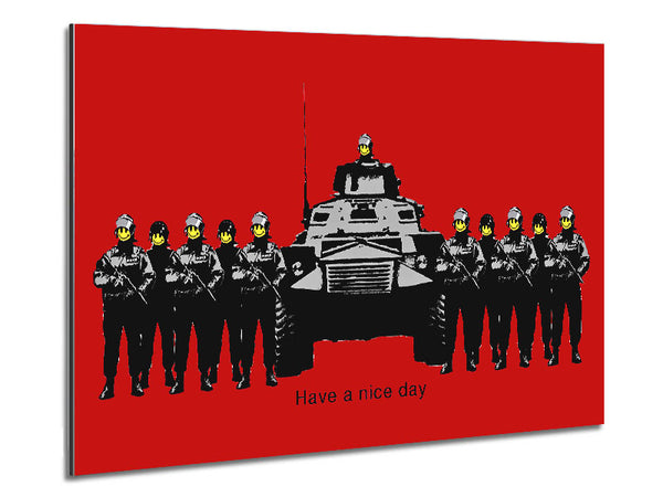 Have A Nice Day Army Tanks Red