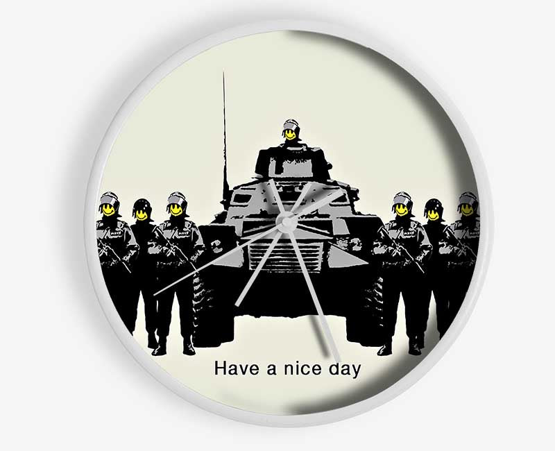 Have A Nice Day Grey Clock - Wallart-Direct UK