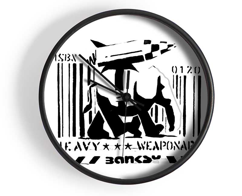 Heavy Weaponary White Clock - Wallart-Direct UK