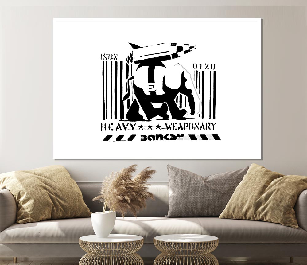 Heavy Weaponary White Print Poster Wall Art