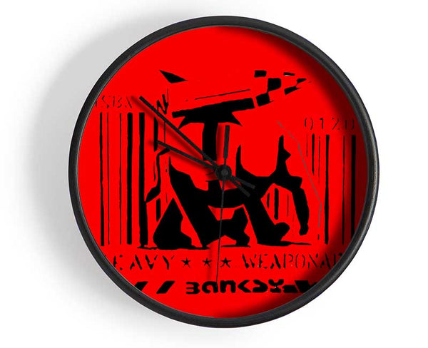 Heavy Weaponry Red Clock - Wallart-Direct UK