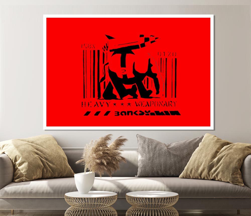 Heavy Weaponry Red Print Poster Wall Art