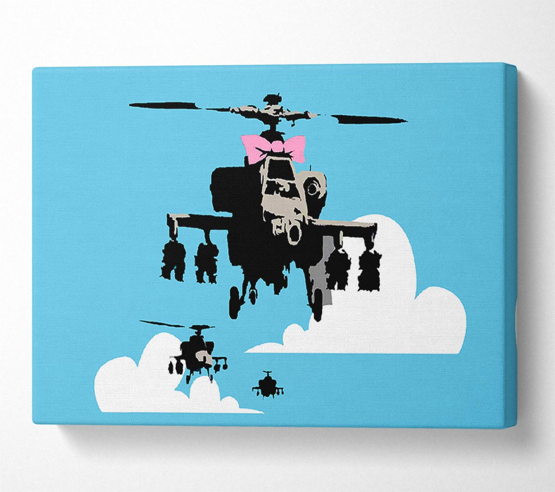 Picture of Hellicopter Bow Blue Canvas Print Wall Art