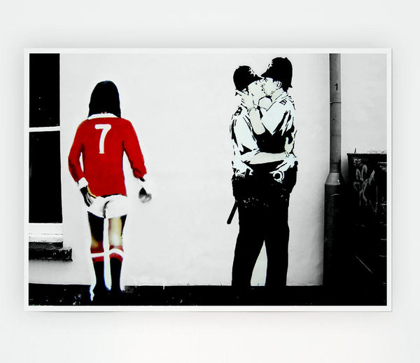 Kissing Coopers Football Print Poster Wall Art