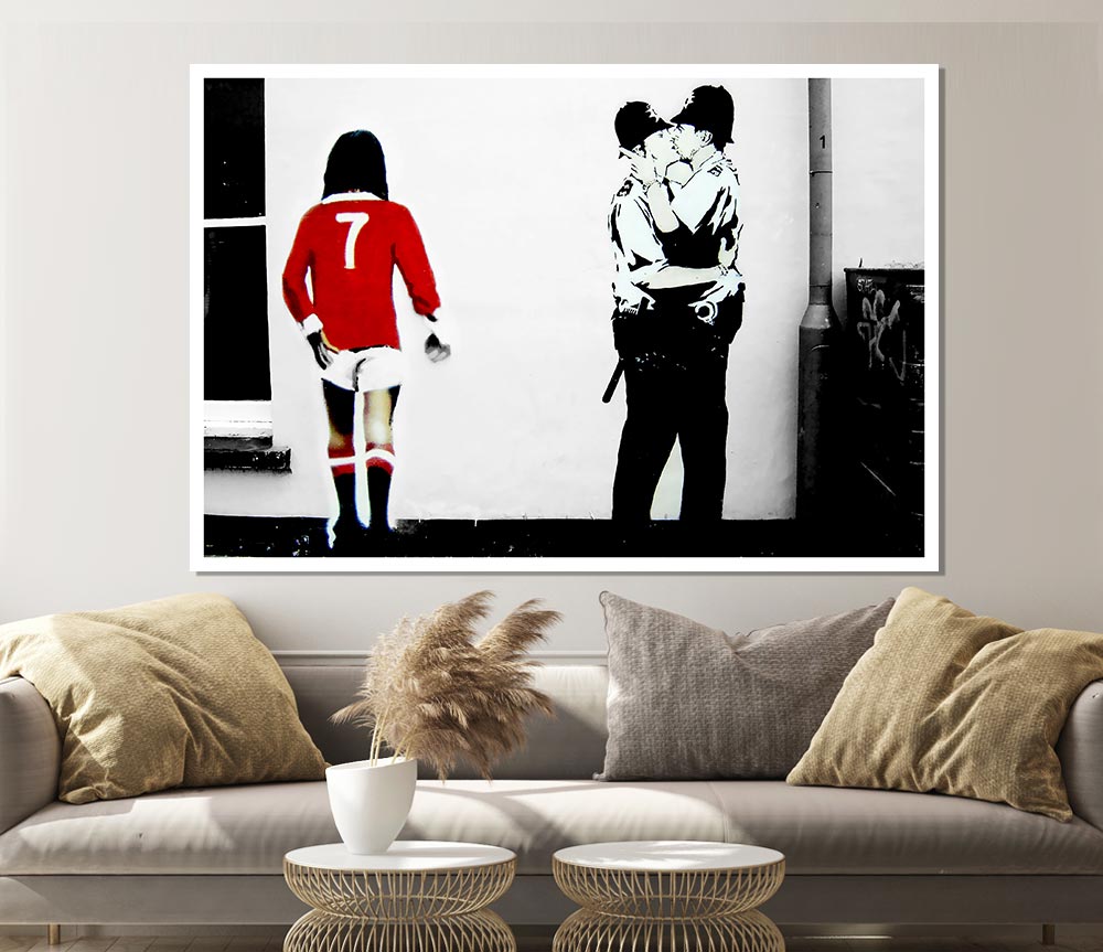 Kissing Coopers Football Print Poster Wall Art