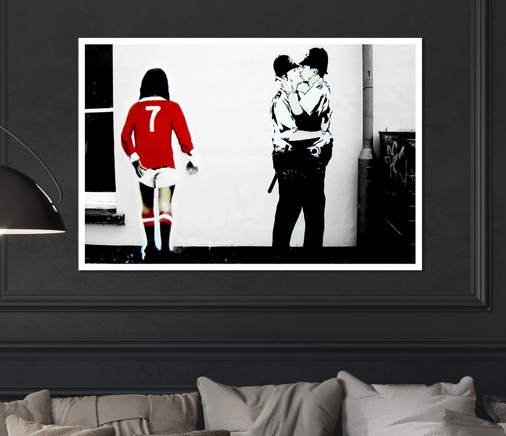 Kissing Coopers Football Print Poster Wall Art