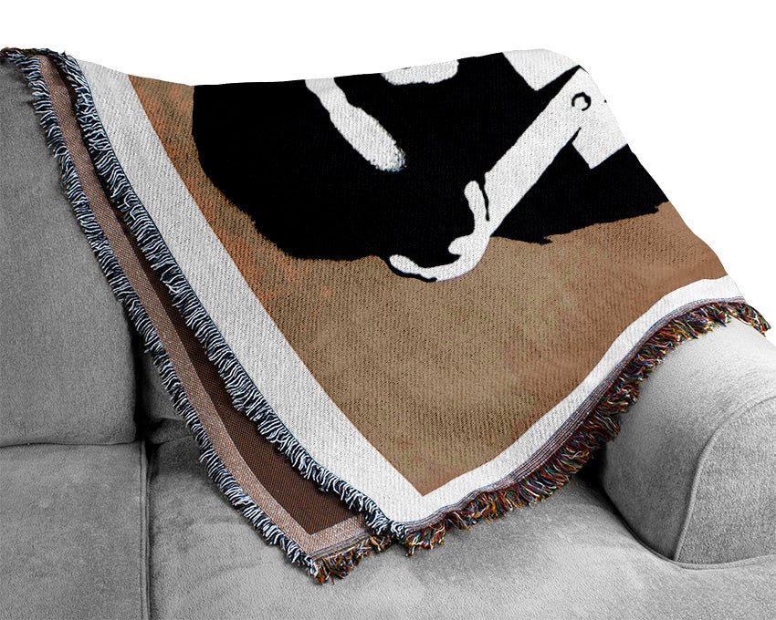 Laugh Now Monkey Beige Woven Blanket