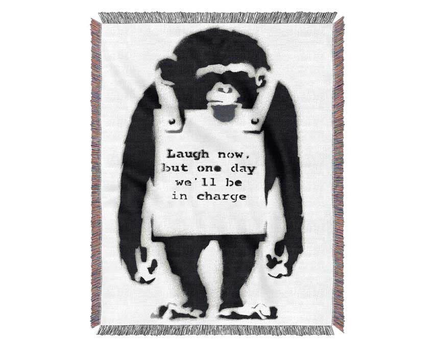 Laugh Now Monkey Woven Blanket