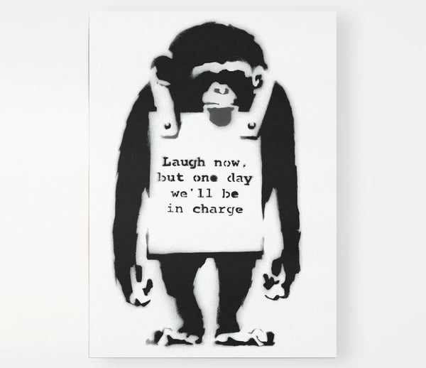 Laugh Now Monkey Print Poster Wall Art