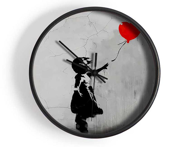 Love Heart Balloon Grey Clock - Wallart-Direct UK