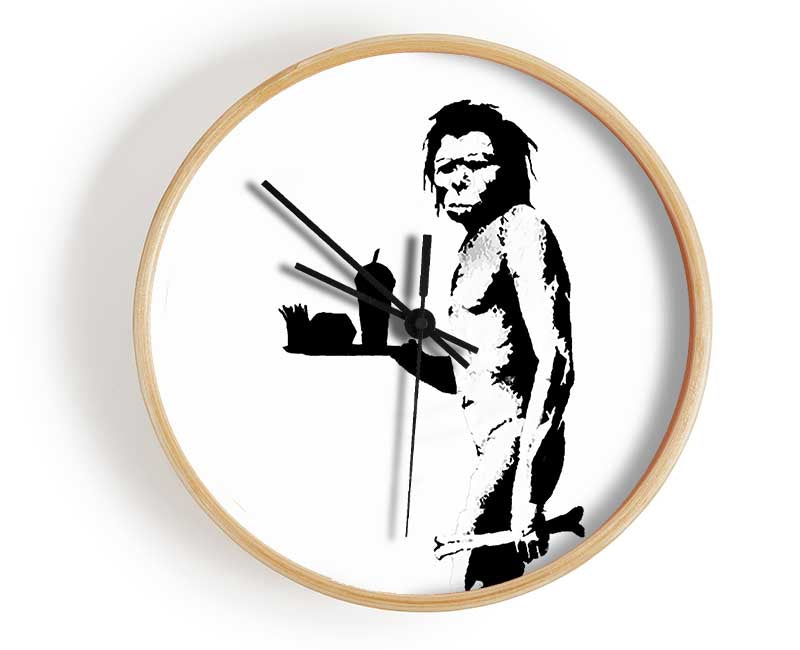 Mcdonalds Caveman White Clock - Wallart-Direct UK