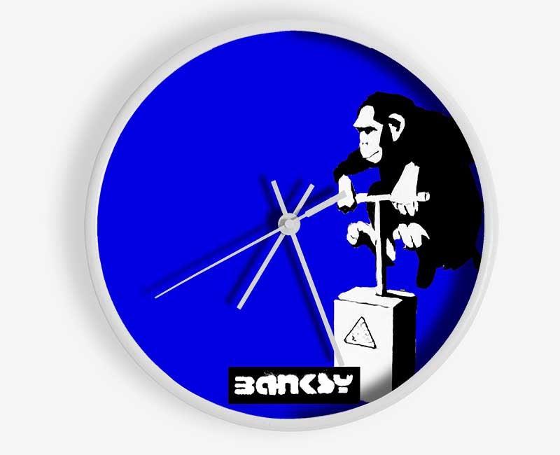 Monkey Detonator Blue Clock - Wallart-Direct UK