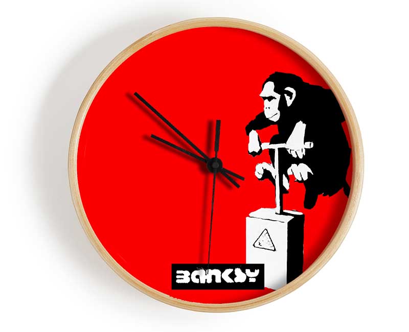 Monkey Detonator Red Clock - Wallart-Direct UK