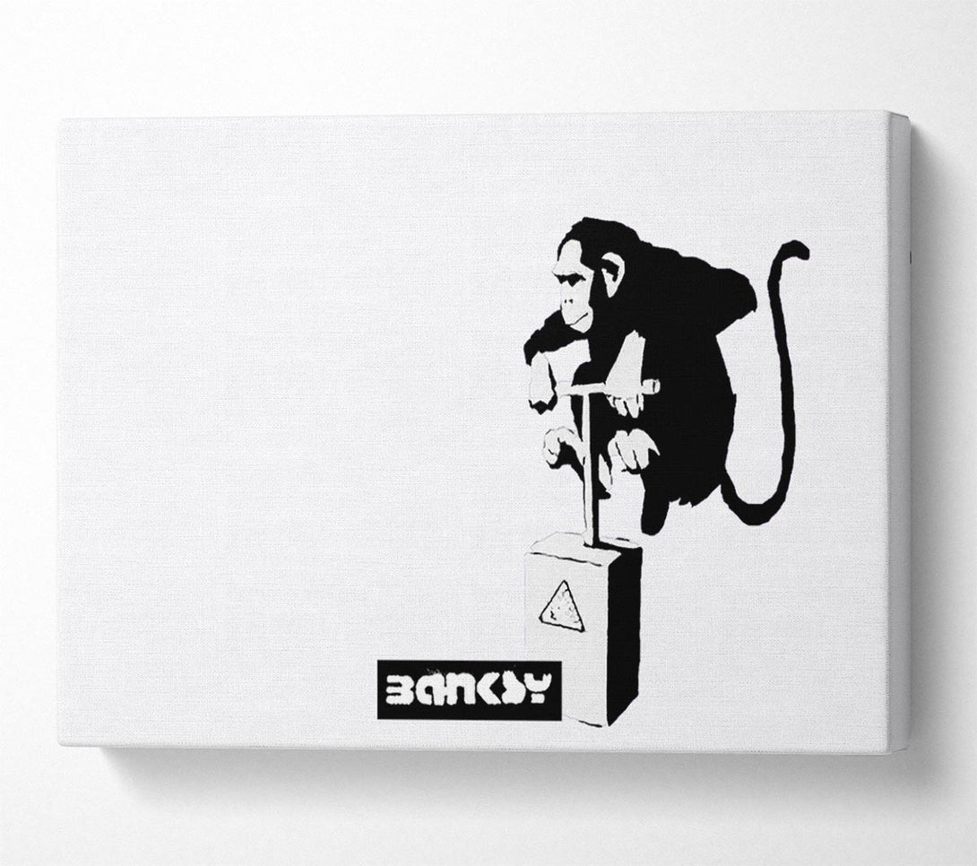 Picture of Monkey Detonator White Canvas Print Wall Art