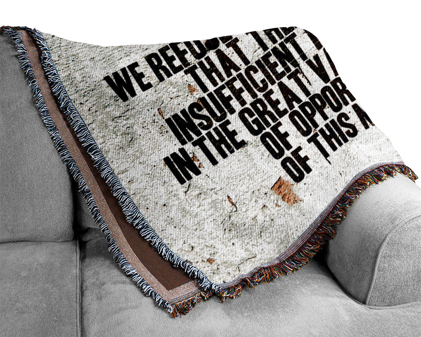 New Quote From Martin Luther King Woven Blanket