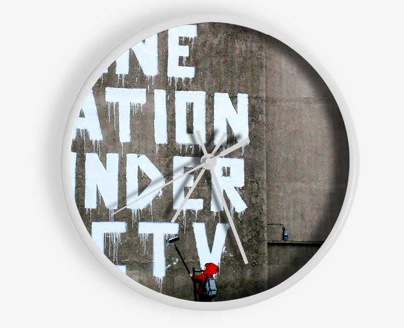 One Nation Under Cctv Clock - Wallart-Direct UK