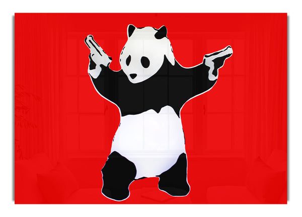 Panda Halterlose Strümpfe Rot