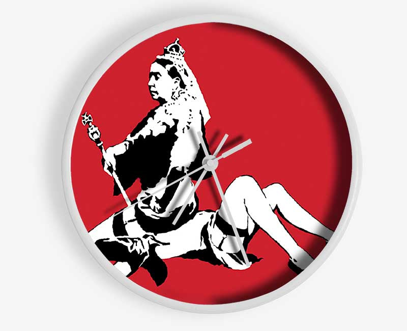 Queen Elizabeth Legs Red Clock - Wallart-Direct UK