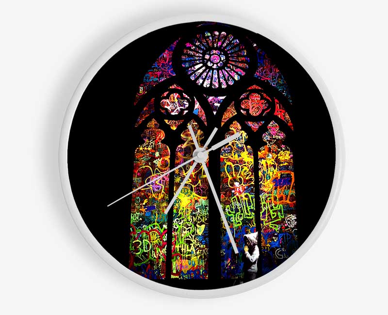 Stained Glass Clock - Wallart-Direct UK