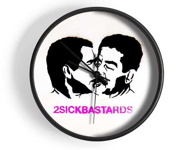 Two Sick White Clock - Wallart-Direct UK