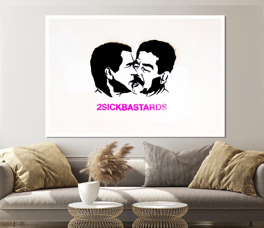 Two Sick White Print Poster Wall Art