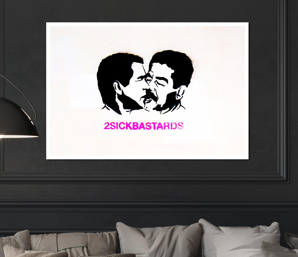 Two Sick White Print Poster Wall Art