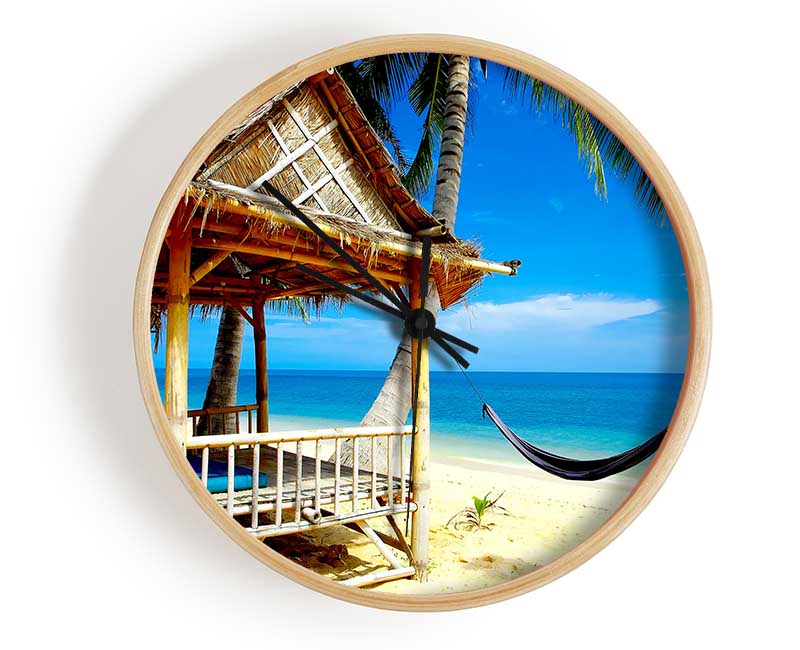 Tropical Resort- Clock - Wallart-Direct UK