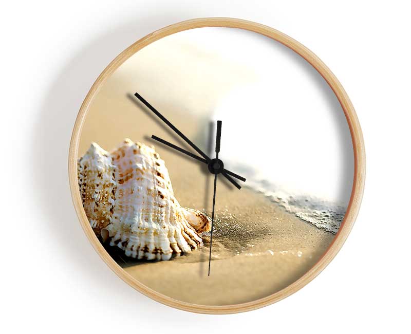 Whelk Shell On The Beach 2 Clock - Wallart-Direct UK