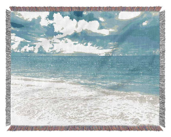 Turquoise Paradise Beach Woven Blanket