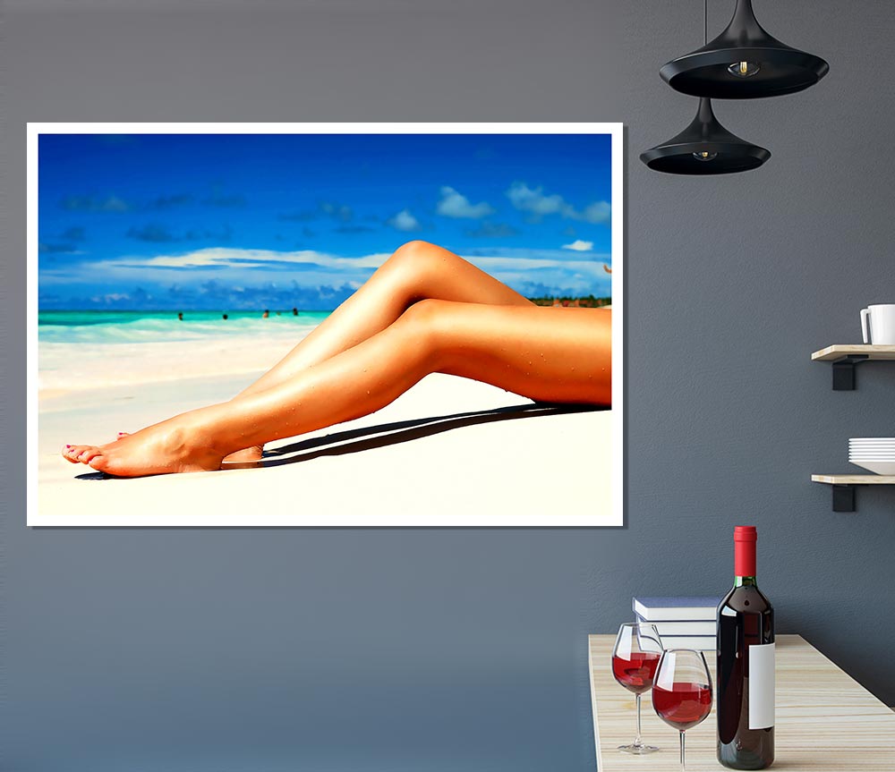 Beach Hottie Print Poster Wall Art