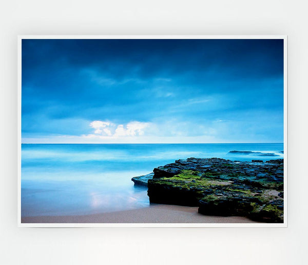 Beach Shore Blues Print Poster Wall Art