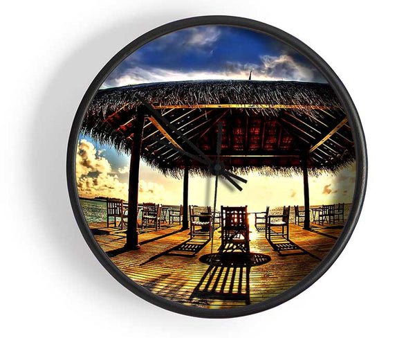 Watching The Sunset With Friends Clock - Wallart-Direct UK