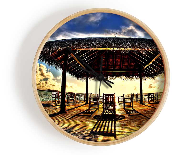 Watching The Sunset With Friends Clock - Wallart-Direct UK