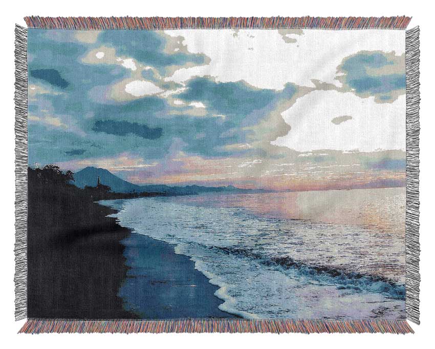 Blue Morning Sunrise Woven Blanket