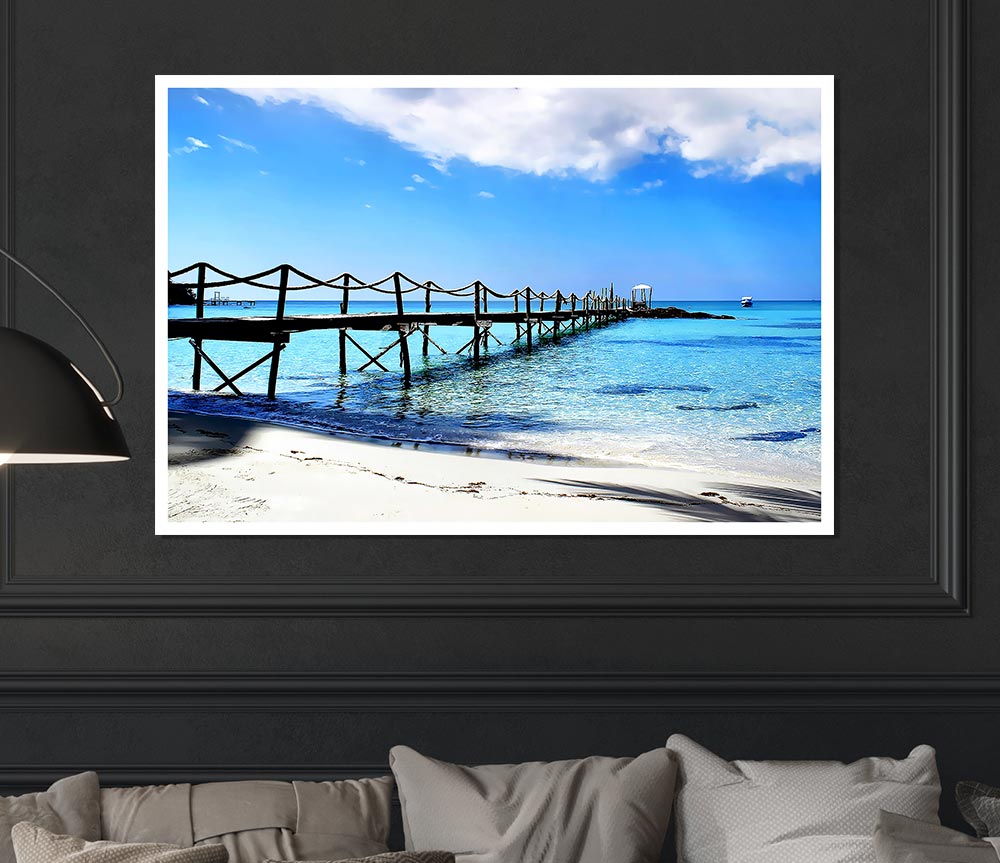 Boardwalk In Paradise Print Poster Wall Art