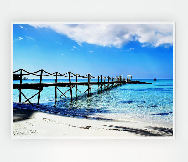 Boardwalk In Paradise Print Poster Wall Art