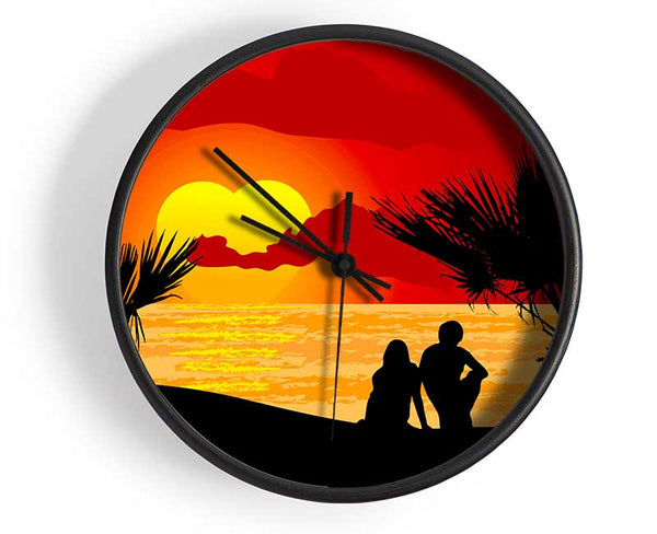 Double Sun Lovers Clock - Wallart-Direct UK