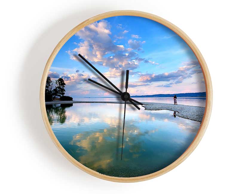 Reflections Of The Evening Clouds Clock - Wallart-Direct UK