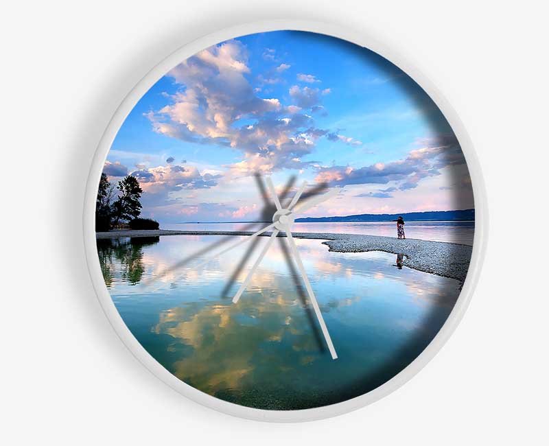 Reflections Of The Evening Clouds Clock - Wallart-Direct UK