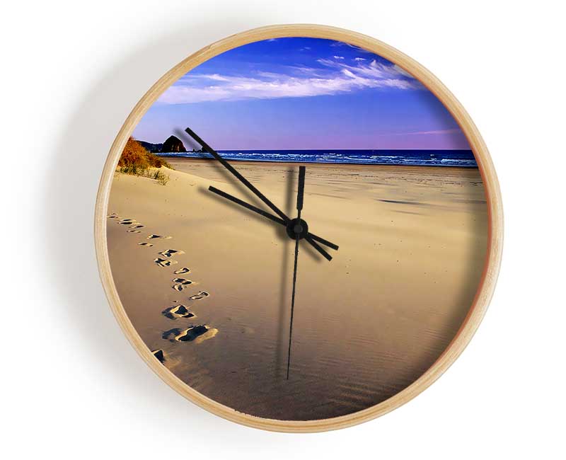 Footprints Of Time Clock - Wallart-Direct UK