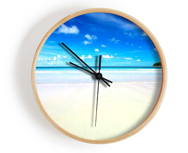 Perfect Sky Blue Beach Clock - Wallart-Direct UK