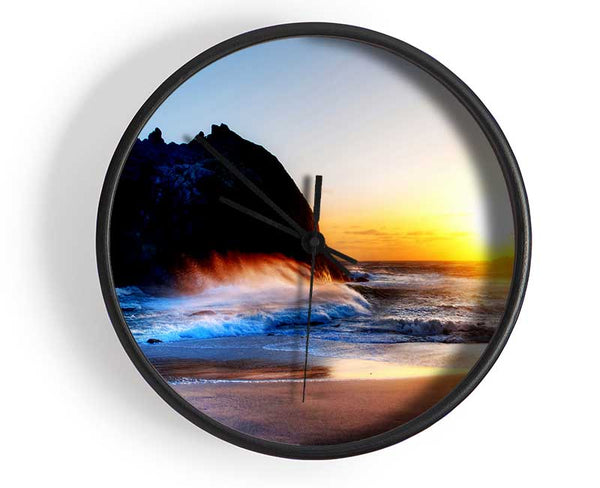 Ocean Waves At Sunset Clock - Wallart-Direct UK